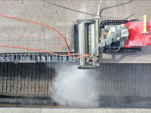 on location aquajet hydrodemolition rampart aqua cutter 410 710 robot concrete repair